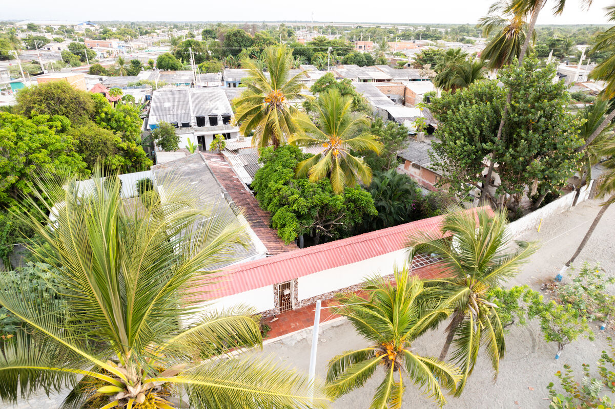 Aerial view showing beachfront location