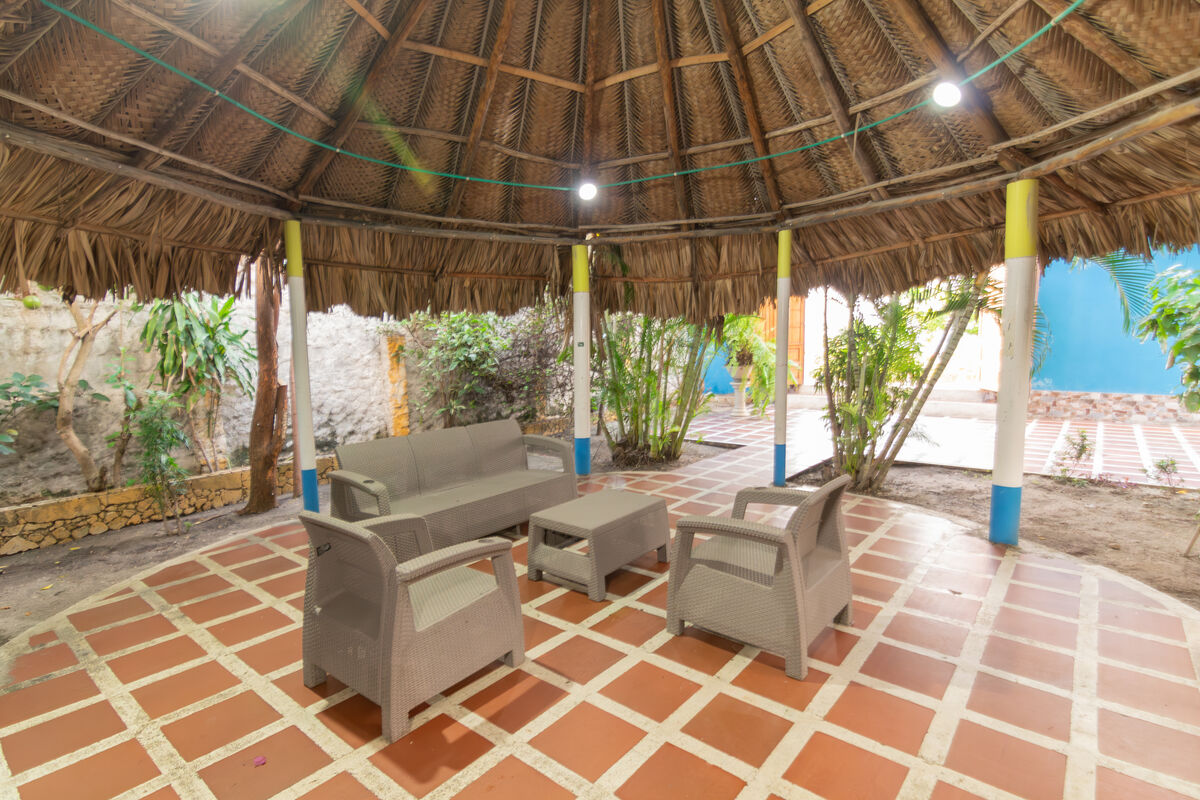 Casa Gabito thatched kiosko lounge
