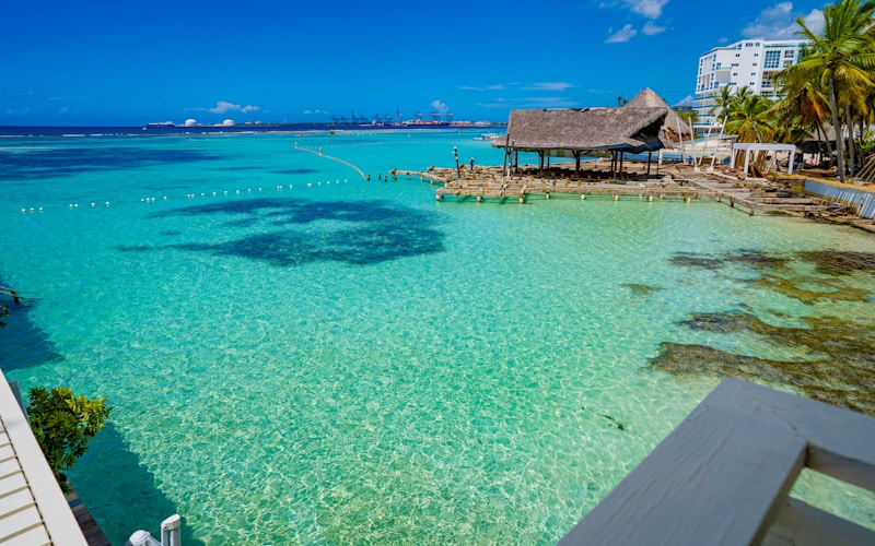 Turquoise Caribbean beach in Colombia